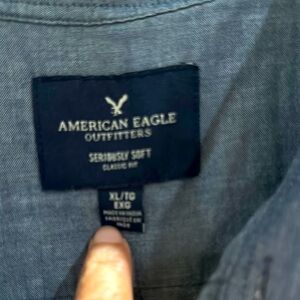 American Eagle Blue Button-Up Shirt.11